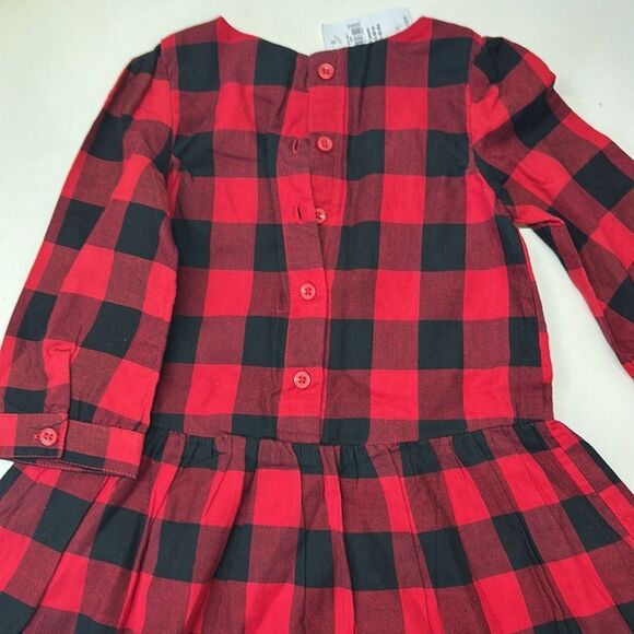 🔥GAP Red and Black Fit and Flare Puff Sleeve Dress Sz 2 years new - Picture 4 of 4